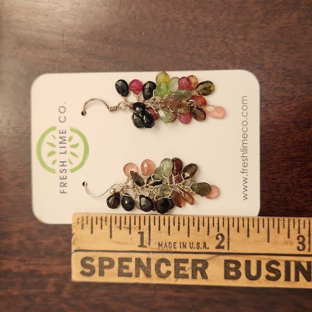 Multi color tourmaline earrings